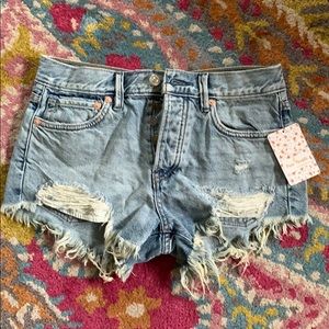 NWT Free People Good Vibrations Denim shorts!